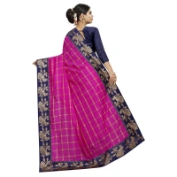 Women's Panetar Silk Saree with Blouse (Pink,5-6 mtrs) - Pink