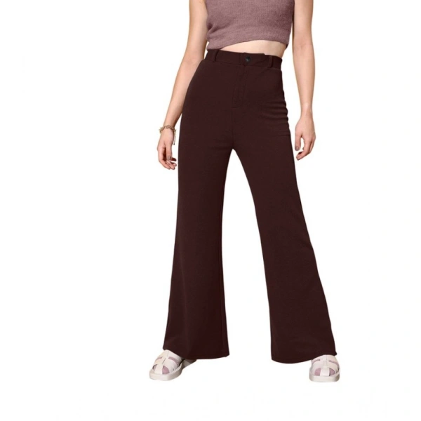 Women's Polyester Cow Pattern Pant (Coffee) - L
