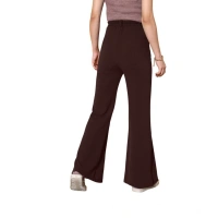 Women's Polyester Cow Pattern Pant (Coffee) - L
