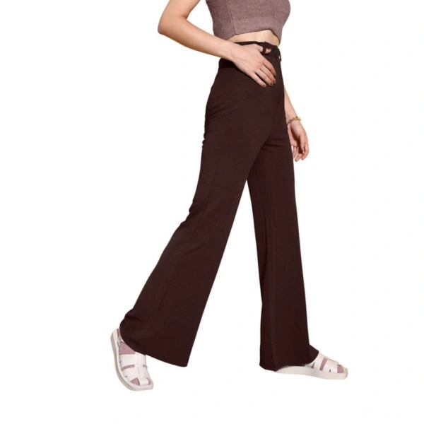 Women's Polyester Cow Pattern Pant (Coffee) - L