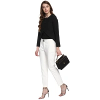 Women's Polyester Diagonal Cut Long Sleeves Blazer (Black) - M