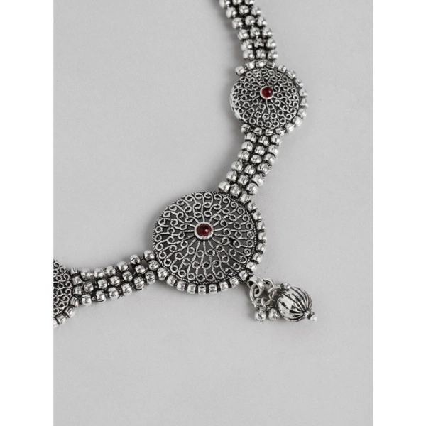 Shopnav shopnav's Women's Rose Gold Plated Alloy Necklace &amp; Earings Set (Silver) - Silver