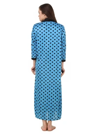 Women's Satin Wrap Gown3 and 4 Sleeve(Color: Turquoise and Black, Neck Type: V Neck) - 0.35, Turquoise and Black