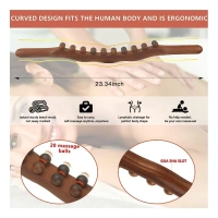 Wood Gua Sha Stick Therapy Massager (Brown)