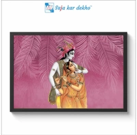 SAJA KAR DEKHO Radha Krishna High Quality Weather Resistant HD Wall Frame | 18 x 12 inch | - 18 X 12 inch