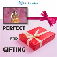 SAJA KAR DEKHO Radha Krishna High Quality Weather Resistant HD Wall Frame | 18 x 12 inch | - 18 X 12 inch