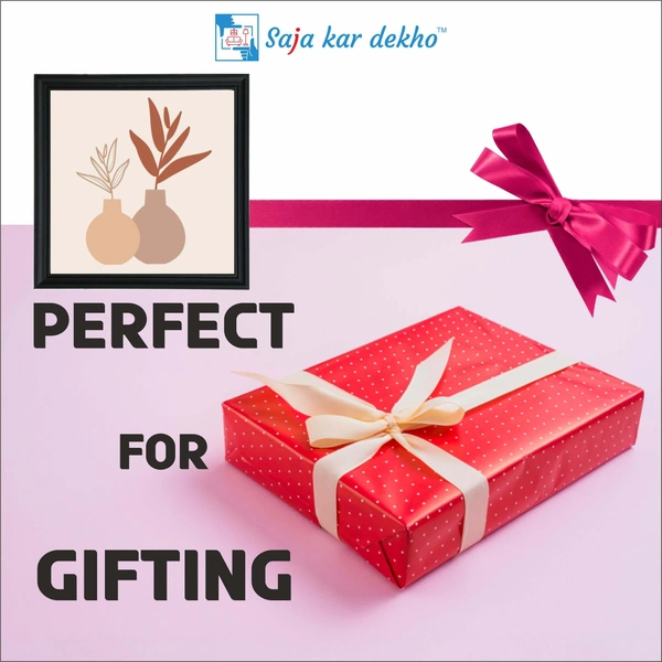 SAJA KAR DEKHO Two Vases Art Digital Print High Quality Weather Resistant HD Wall Frame | 20 x 20 inch | - 20 X 20 inch