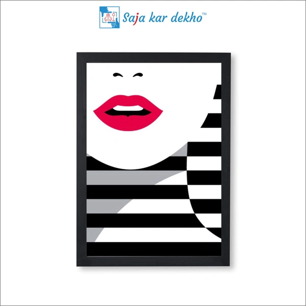 Frontal Red Lip Wall Art High Quality Weather Resistant HD Wall Frame | 18 x 12 inch |