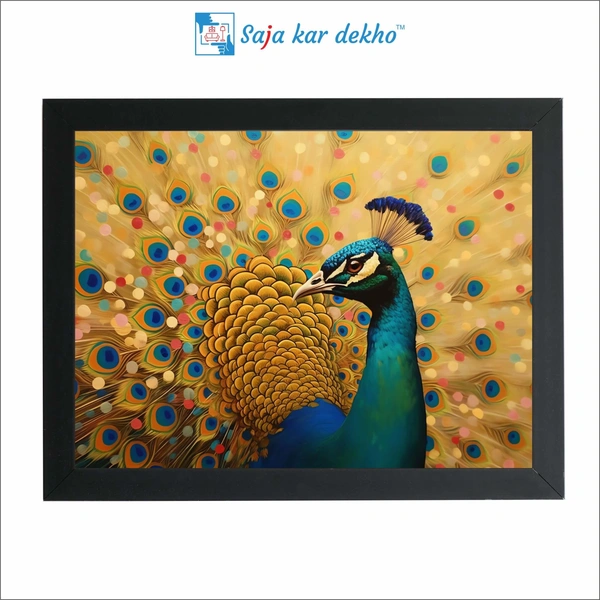 Beautiful Peacock High Quality Weather Resistant HD Wall Frame | 18 x 12 inch |