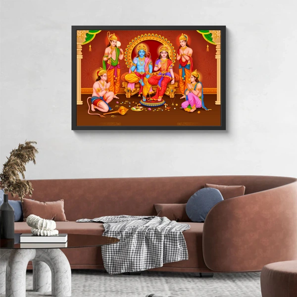 HD SHREE RAM DARBAR Photo High Quality Weather Resistant HD Wall Frame  | 18 x 12 inch |