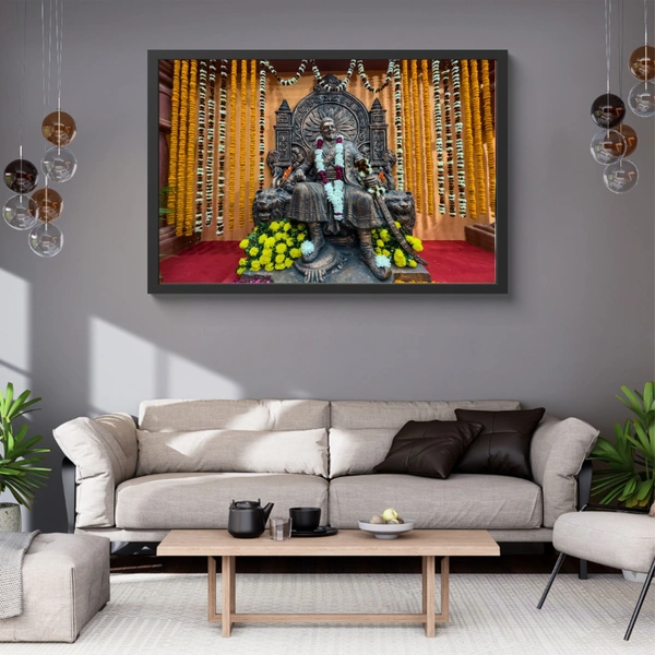 Chatrapati Shivaji Maharaja Photo High Quality Weather Resistant HD Wall Frame  | 18 x 12 inch |