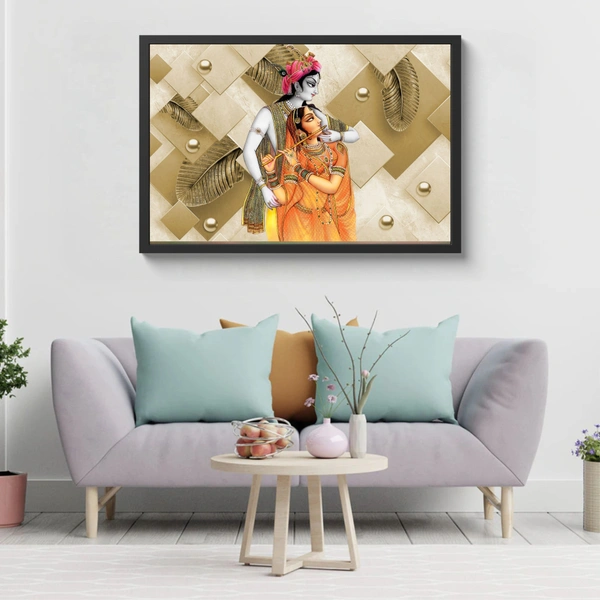Radha Krishna High Quality Weather Resistant HD Wall Frame  | 18 x 12 inch |