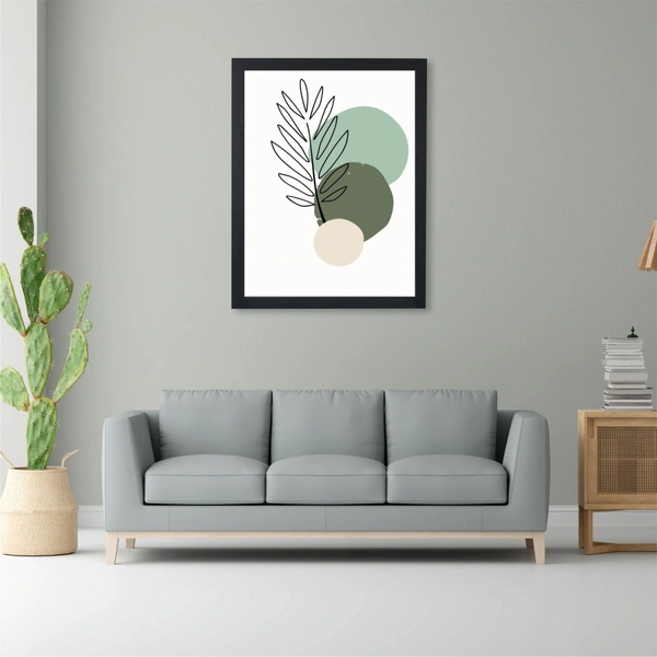SAGA GREEN BOTANICAL PRINTABLE WALL ART High Quality Weather Resistant HD Wall Frame | 18 x 12 inch |