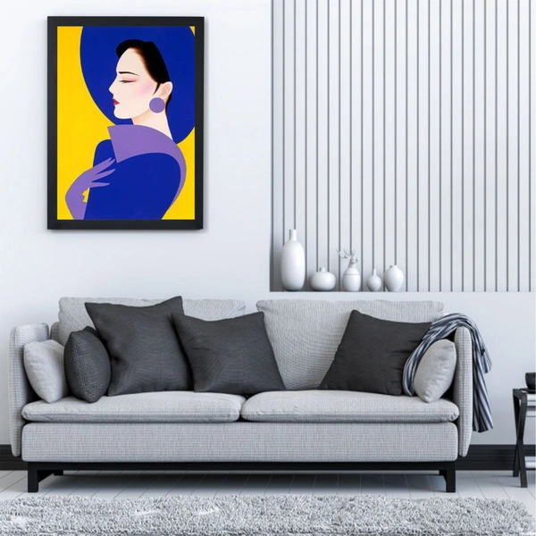 LADIES WITH HATS IDEAS ART PAINTING High Quality Weather Resistant HD Wall Frame  | 18 x 12 inch |