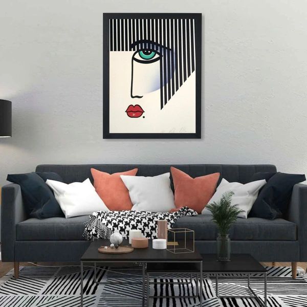 Robin Morris Black And White Stripes High Quality Weather Resistant HD Wall Frame | 18 x 12 inch |