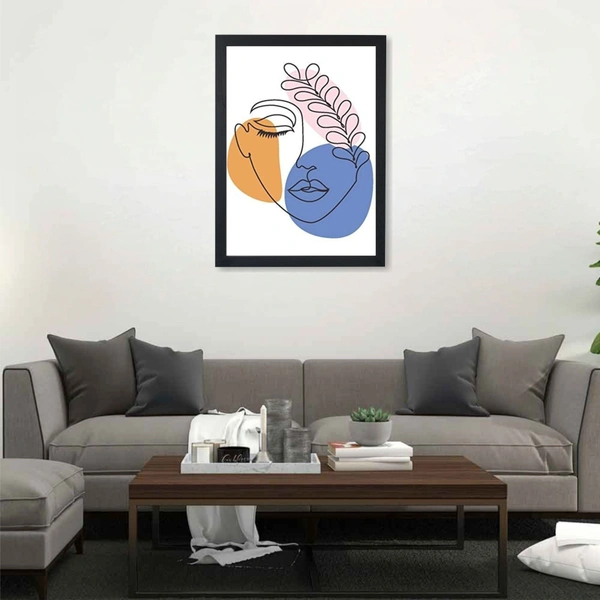 Simple Stylish Lined Journal With Modern Abstract Portrait Face High Quality Weather Resistant HD Wall Frame | 18 x 12 inch |