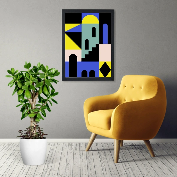 Geometric Loops High Quality Weather Resistant HD Wall Frame | 18 x 20 inch |