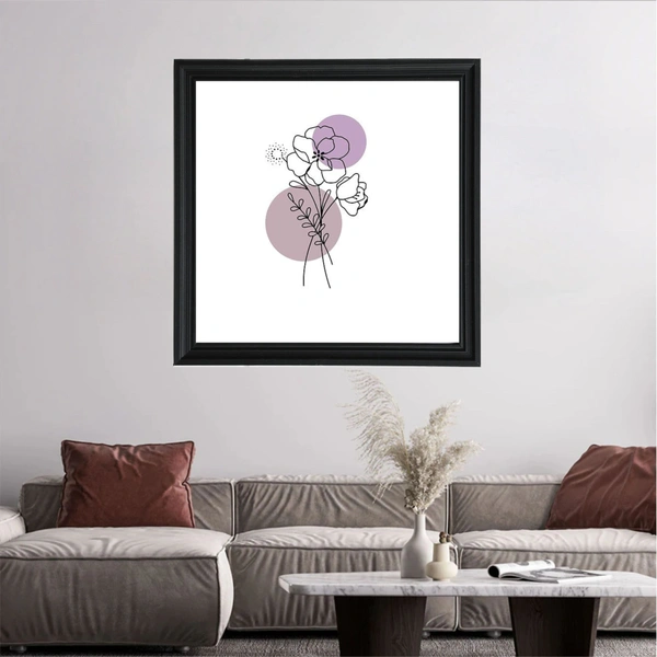 Flower 8 One line Minimalist Machine High Quality Weather Resistant HD Wall Frame | 20 x 20 inch |