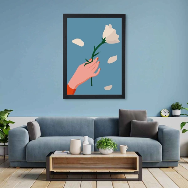 Flower Illustrator High Quality Weather Resistant HD Wall Frame | 18 x 12 inch |