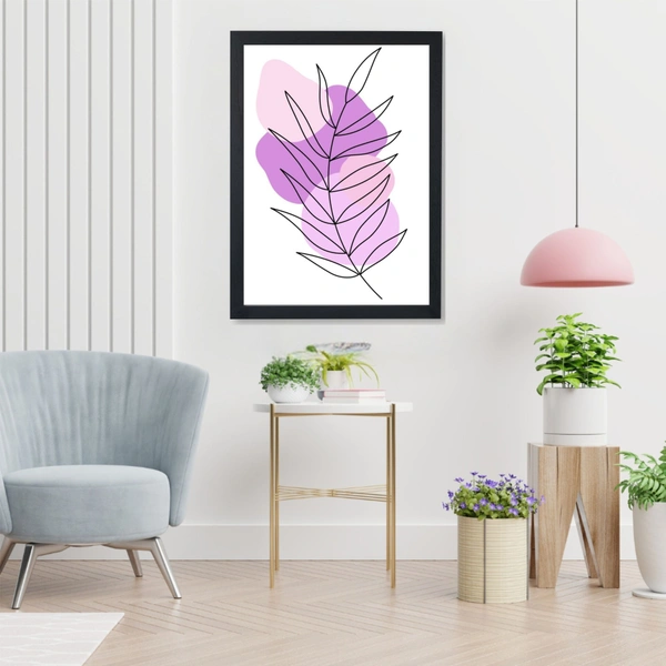 Flower Draw Line Abstraction Art High Quality Weather Resistant HD Wall Frame | 18 x 12 inch |