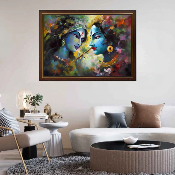 Radha Krishna High Quality Weather Resistant HD Wall Frame | 12 x 18 inch |