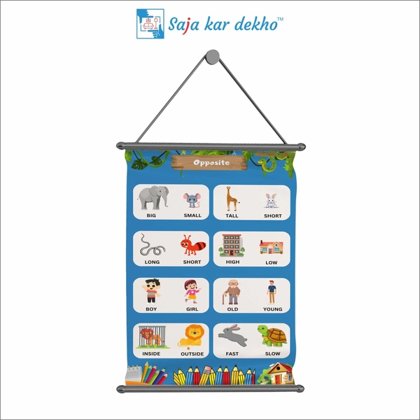 OPPOSITE Wall Handing Poster For Kids | OPPOSITE With Picture High Quality Weather Resistant HD Wall Poster | 30 x 48 inch |