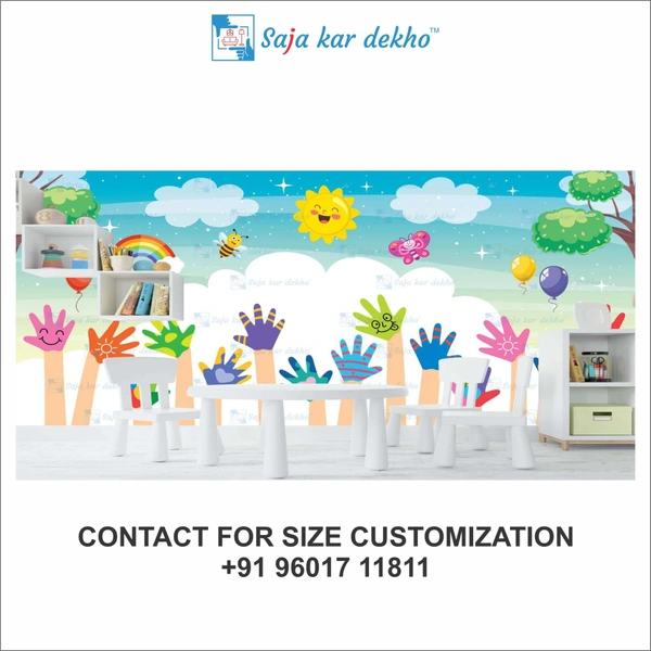 Wall Handing Wallpaper For Pre School | Picture High Quality Weather Resistant HD Wall Paper | 5 x 10 ft |