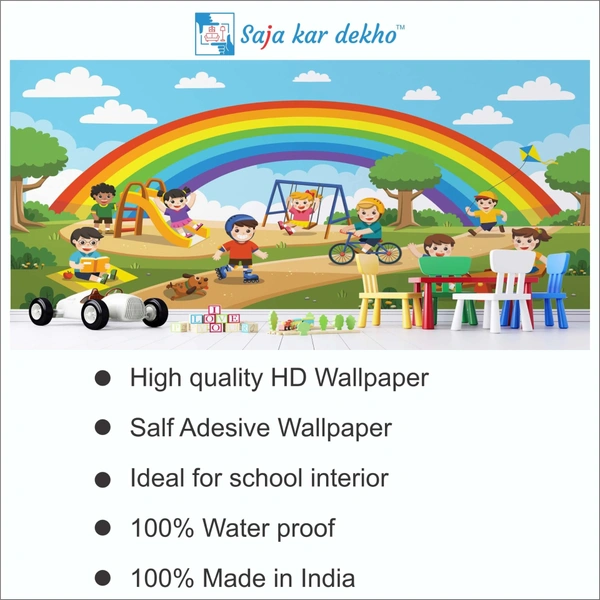 Saja kar dekho Wall Handing Wallpaper For Pre School | Picture High Quality Weather Resistant HD Wall Paper | 5 x 10 ft | - 5 x 10 ft