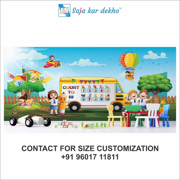 Wall Handing Wallpaper For Pre School | Picture High Quality Weather Resistant HD Wall Paper | 5 x 10 ft |