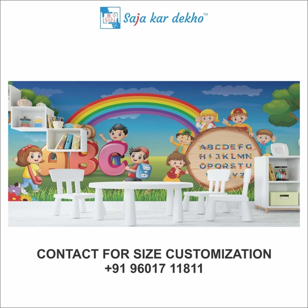 Saja kar dekho Wall Handing Wallpaper For Pre School | Picture High Quality Weather Resistant HD Wall Paper | 5 x 10 ft | - 5 x 10 ft