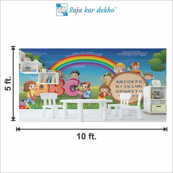 Saja kar dekho Wall Handing Wallpaper For Pre School | Picture High Quality Weather Resistant HD Wall Paper | 5 x 10 ft | - 5 x 10 ft