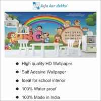 Saja kar dekho Wall Handing Wallpaper For Pre School | Picture High Quality Weather Resistant HD Wall Paper | 5 x 10 ft | - 5 x 10 ft