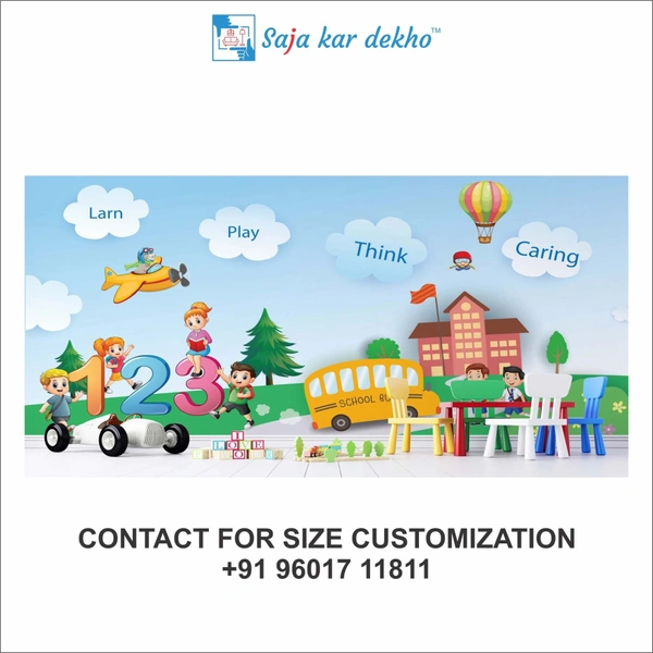Wall Handing Wallpaper For Pre School | Picture High Quality Weather Resistant HD Wall Paper | 5 x 10 ft |