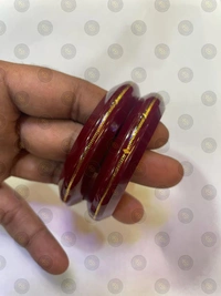 TRJ MAHALAXMI MAROON HUID HALLMARK 916 22KT GOLD KANKAN POLA BANGLES (LAMINATED) 1 PAIR APPROX. WGT: 0.200 GM WITH PURITY SMART CARD. - 22 (2/2)