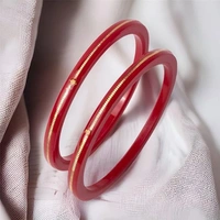 TRJ MAHALAXMI RED POLA EXTRA LITES HUID HALLMARK 916 22KT GOLD POLA BADHANO BANGLES (LAMINATED) 1 PAIR APPROX. WGT: 0.085 GM. (NON EXCHANGEABLE) WITH PURITY SMART CARD - 22 (2/2)