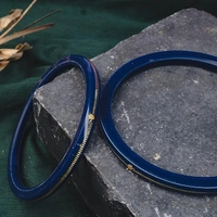 TRJ MAHALAXMI BLUE POLA EXTRA LITES HUID HALLMARK 916 22KT GOLD POLA BADHANO BANGLES (LAMINATED) 1 PAIR APPROX. WGT: 0.085 GM. (NON EXCHANGEABLE) WITH PURITY SMART CARD - 22 (2/2)