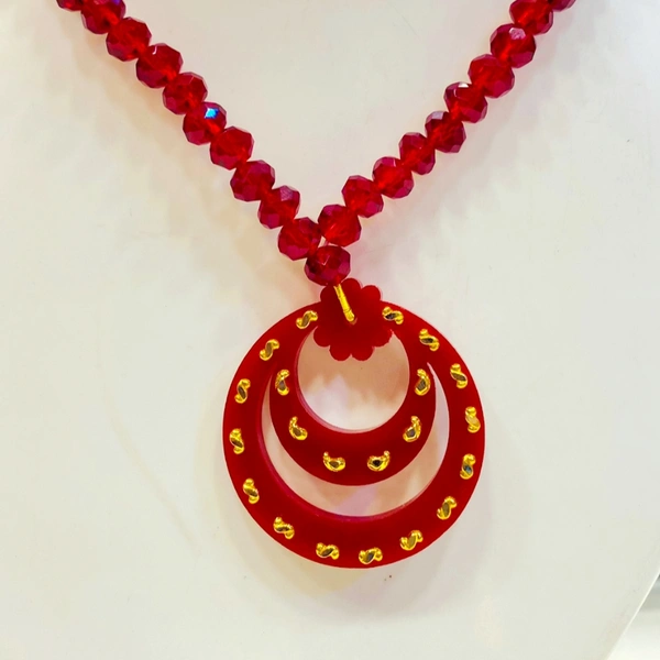 TRJ 22KDM DOUBLE RING POLA PENDANT APPROX. WGT- 0.220 WITH CRYSTAL TARCEL (1 PIECE).