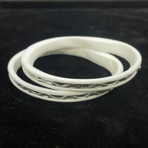 TRJ 995 PURE SILVER SAKHA BADHANO PLAIN CUT  DESIGN D3 APPROX WGT 3 TO 4 GRAM (1 PAIR)  - 22