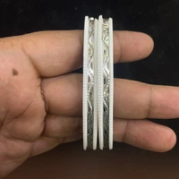 TRJ 995 PURE SILVER SAKHA BADHANO PLAIN CUT  DESIGN D3 APPROX WGT 3 TO 4 GRAM (1 PAIR)  - 22