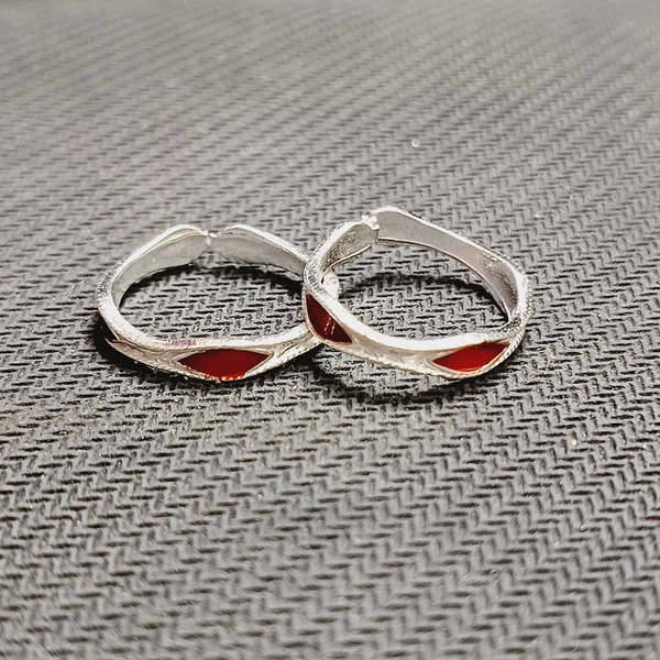 TRJ SILVER TOE RING (BICHIYA) ADJUSTABLE DESIGN (1 PAIR) WGT: 2.00-2.500 GRAM 