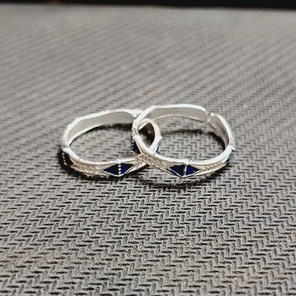 TRJ SILVER TOE RING (BICHIYA) ADJUSTABLE DESIGN (1 PAIR) WGT: 2.00-2.500 GRAM 