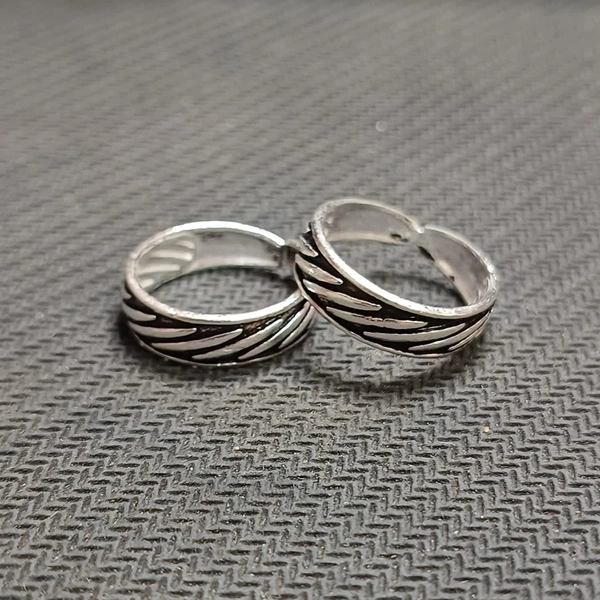 TRJ SILVER TOE RING (BICHIYA) ADJUSTABLE DESIGN (1 PAIR) WGT: 3.00-3.500 GRAM 