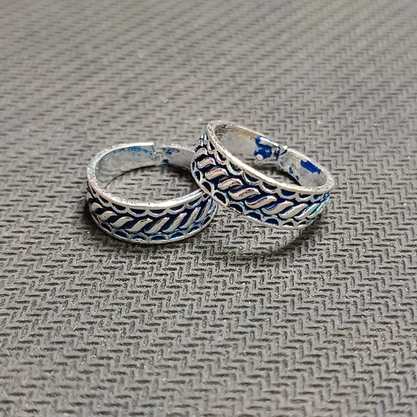 TRJ SILVER TOE RING (BICHIYA) ADJUSTABLE DESIGN (1 PAIR) WGT: 3.00-3.500 GRAM 