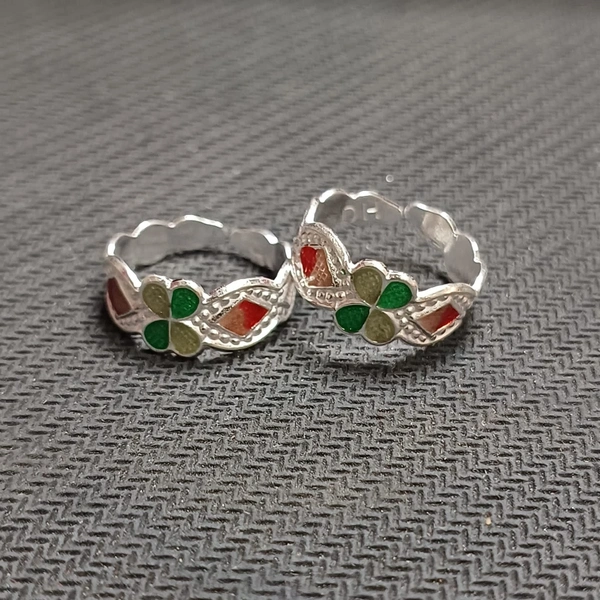 TRJ SILVER TOE RING (BICHIYA) ADJUSTABLE DESIGN (1 PAIR) WGT: 3.00-3.500 GRAM 