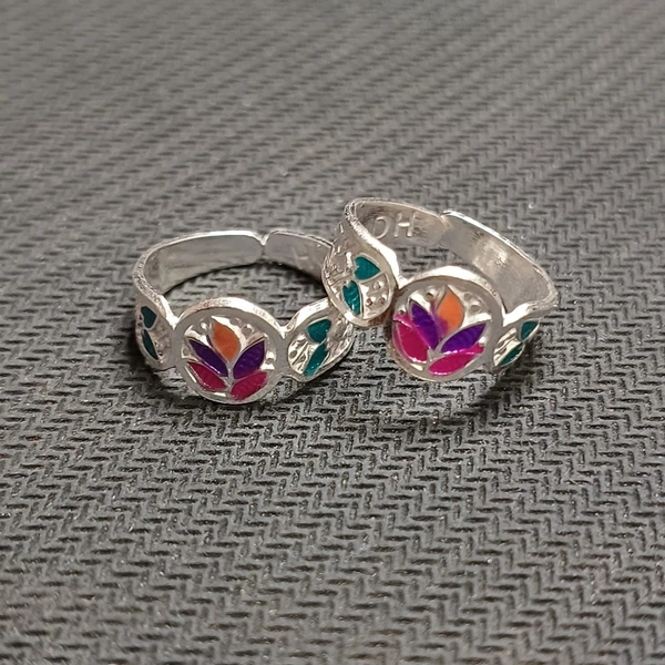 TRJ SILVER TOE RING (BICHIYA) ADJUSTABLE DESIGN (1 PAIR) WGT: 3.00-3.500 GRAM 
