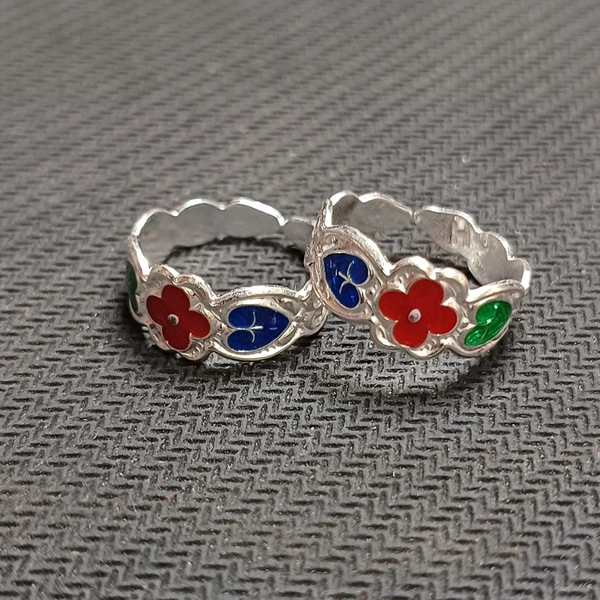 TRJ SILVER TOE RING (BICHIYA) ADJUSTABLE DESIGN (1 PAIR) WGT: 3.00-3.500 GRAM 