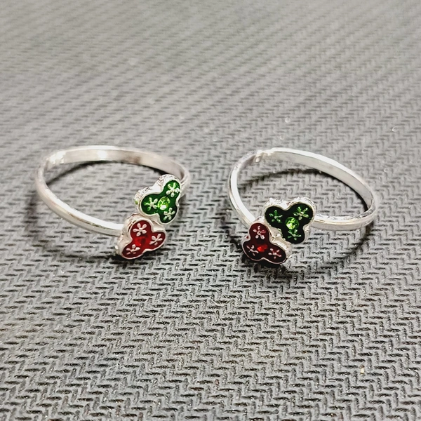 TRJ SILVER TOE RING (BICHIYA) ADJUSTABLE DESIGN (1 PAIR) WGT: 3.500-4.00 GRAM 