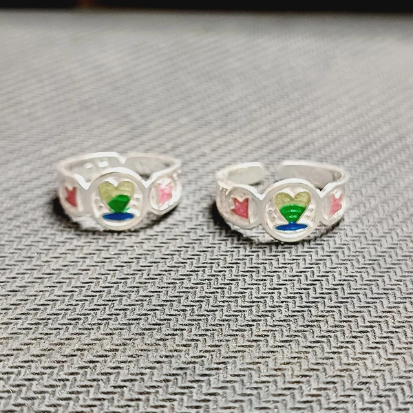 TRJ SILVER TOE RING (BICHIYA) ADJUSTABLE DESIGN (1 PAIR) WGT: 3.00-3.500 GRAM 