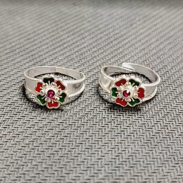 TRJ SILVER TOE RING (BICHIYA) ADJUSTABLE DESIGN (1 PAIR) WGT: 3.500-4.000 GRAM 