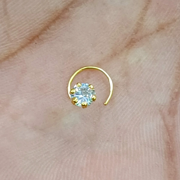 TRJ 4MM KDM GOLD NOSPIN WITH CZ STONE.